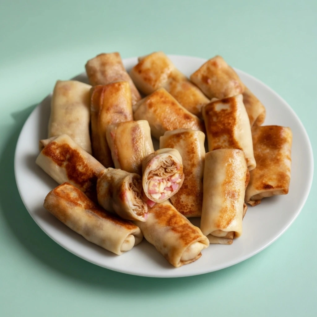 Блинные роллы с ветчиной и сыром