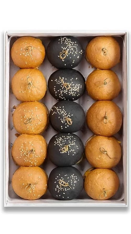 Ассорти мини-бургеров — курица, краб, говядина — доставка боксов Нижний Новгород