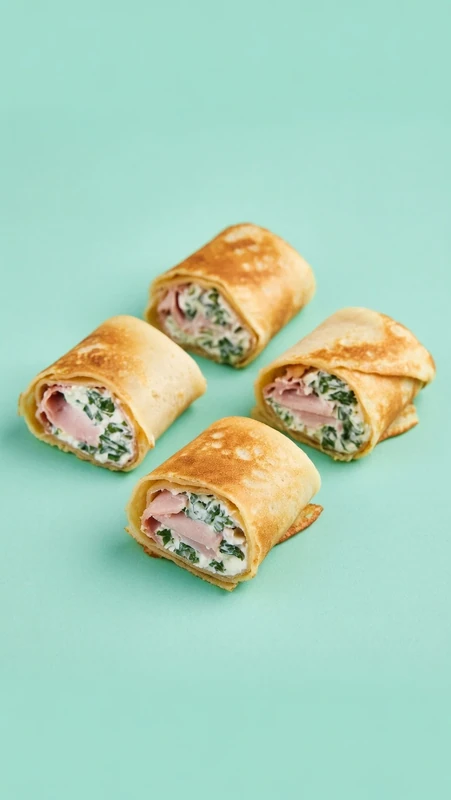 Мини-блинчик с ветчиной, зеленью и творожным сыром — доставка боксов Нижний Новгород