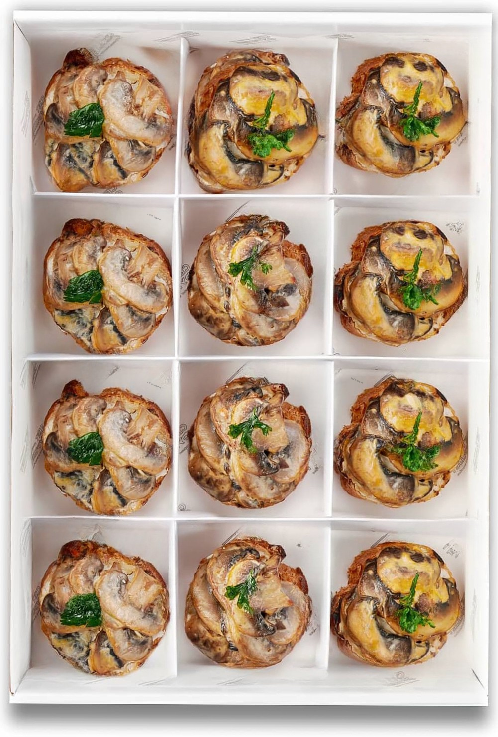 Брускетта с шампиньонами и творожным муссом