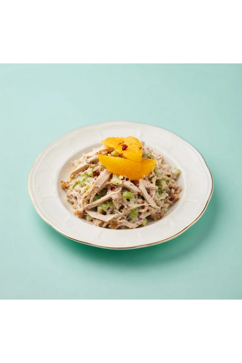Салат с куриным филе, апельсином и ореховым соусом