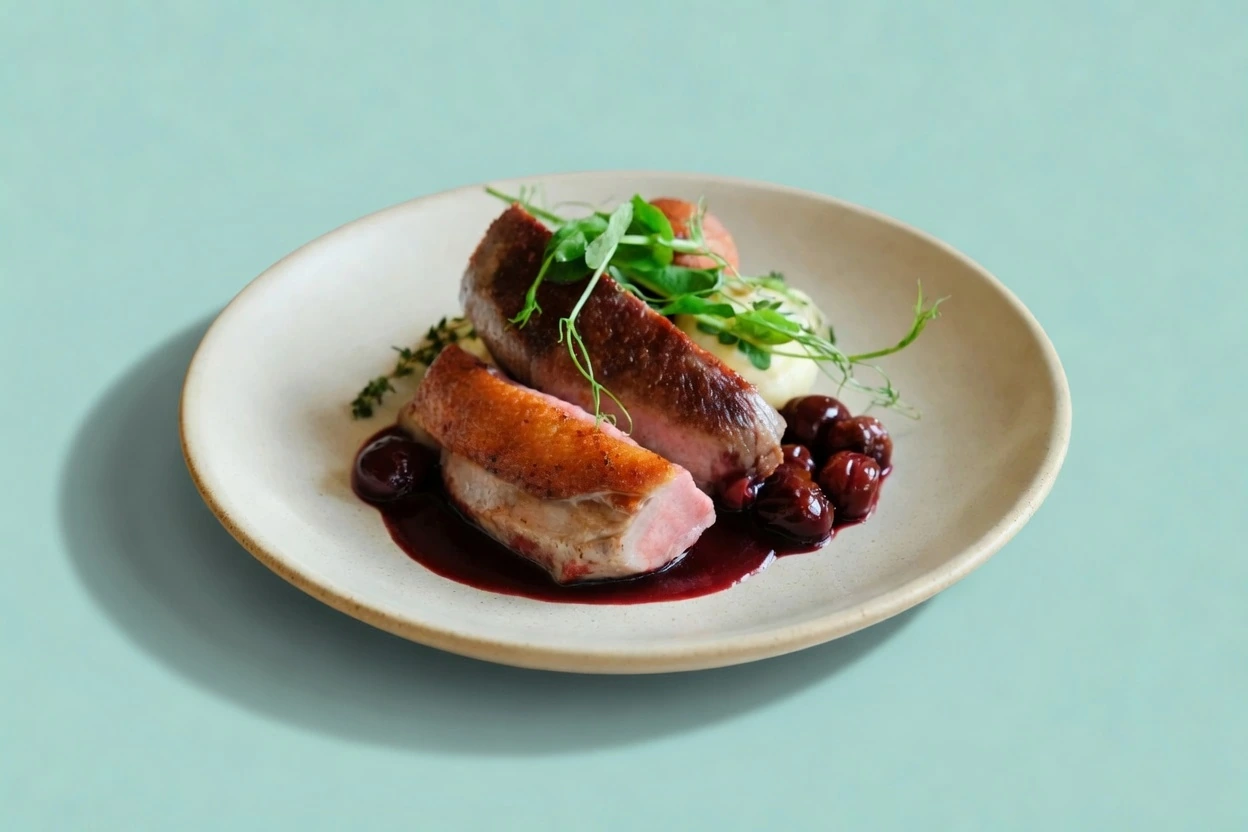 Утиная грудка с вишнёвым соусом